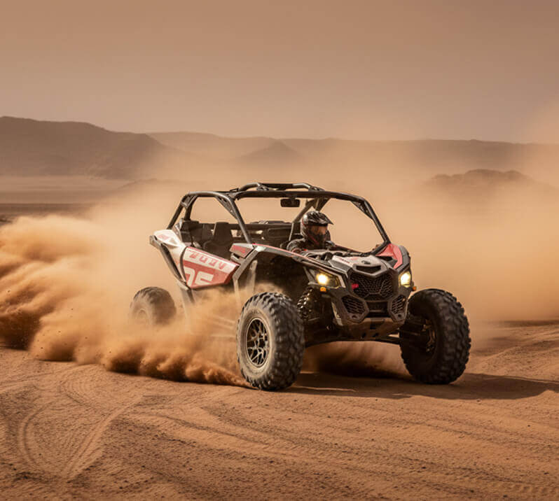 right-1 UTV kicking up dust
