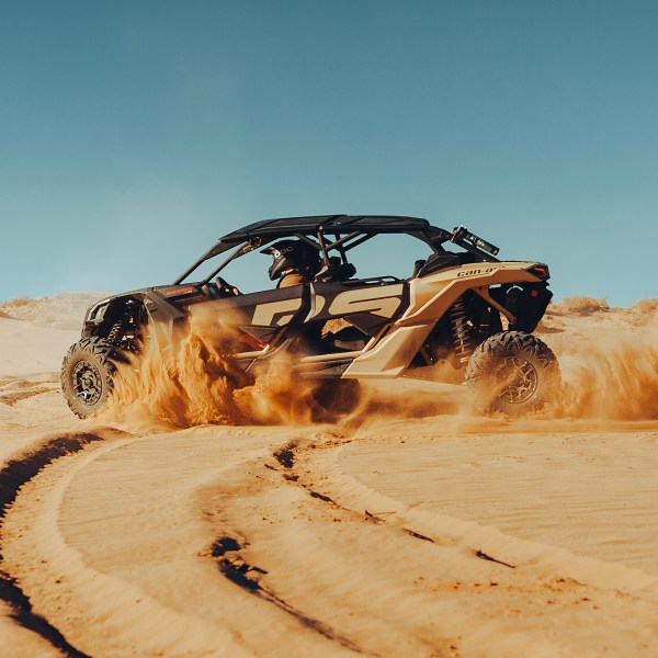 a tractor on a beach